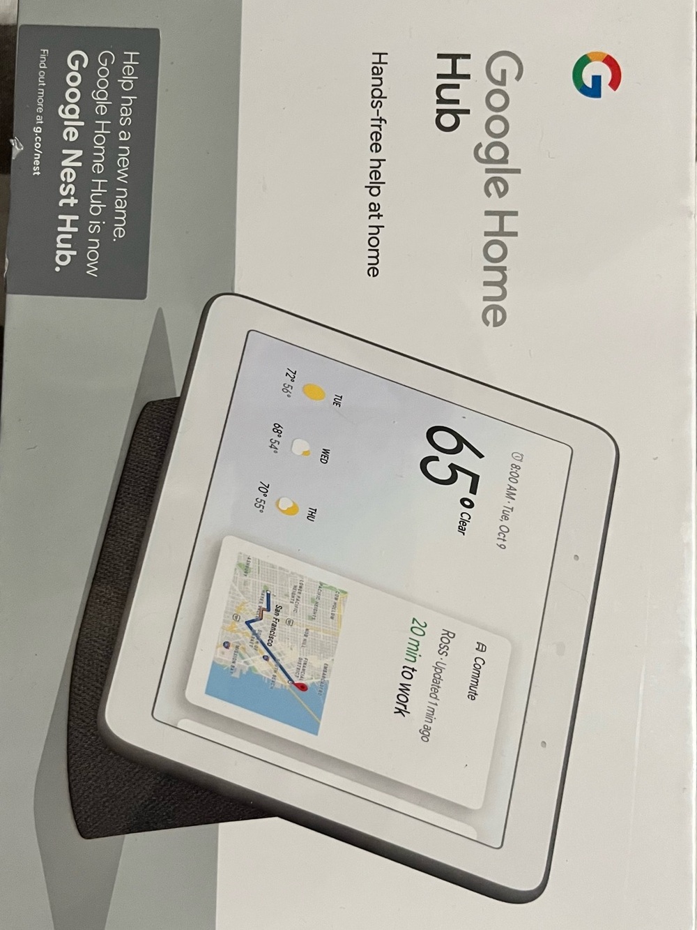Google Home Hub Smart Display in White with Charcoal Base
